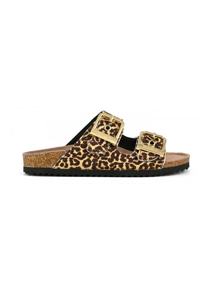pony hair two buckle sandal