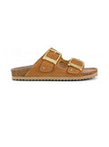 Leder-Sandale aus Nubukleder mit Strass