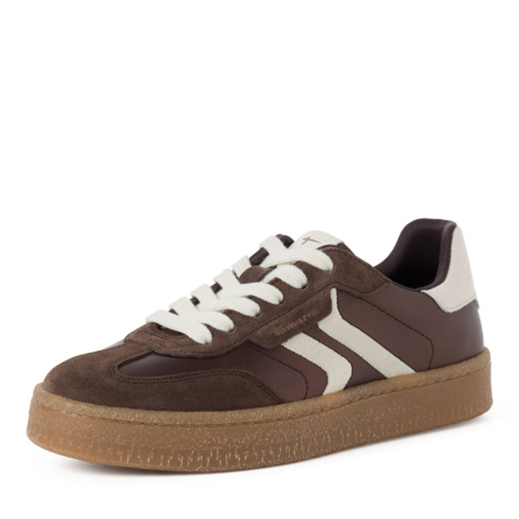 Tamaris Sneaker aus Leder mit Kontrastdetails und Plateau-Sohle