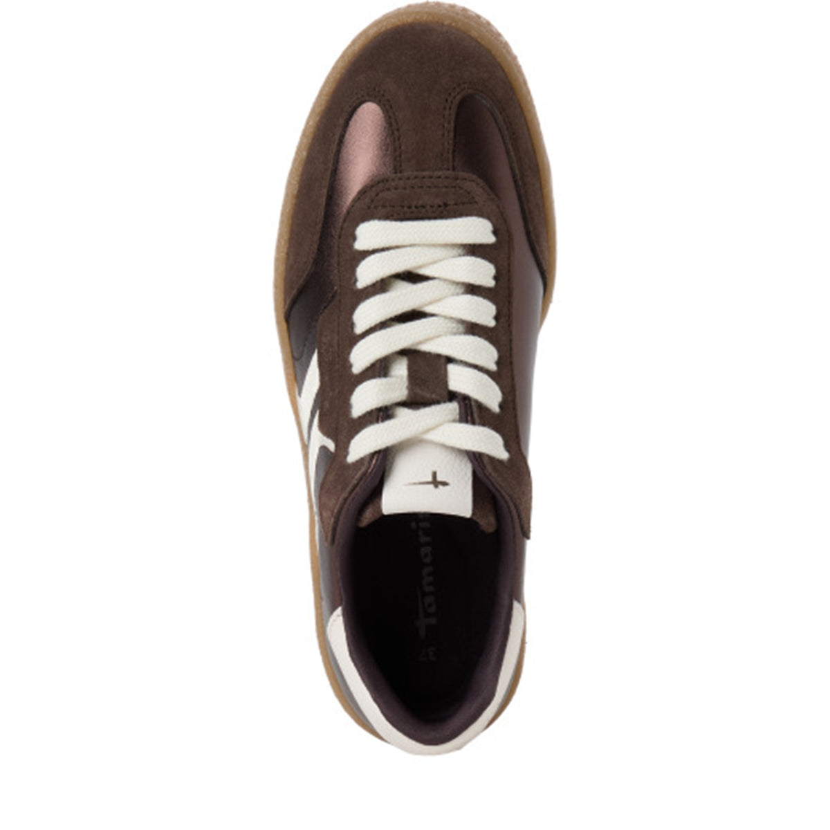 Tamaris Sneaker aus Leder mit Kontrastdetails und Plateau-Sohle