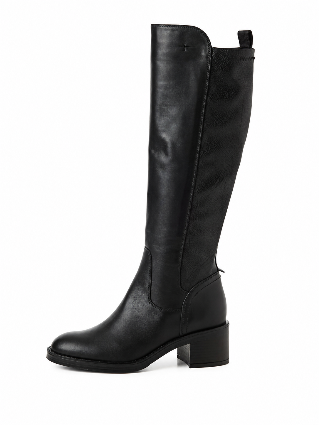 Tamaris - Damen Langschaftstiefel Schwarz aus Leder mit Reißverschluss