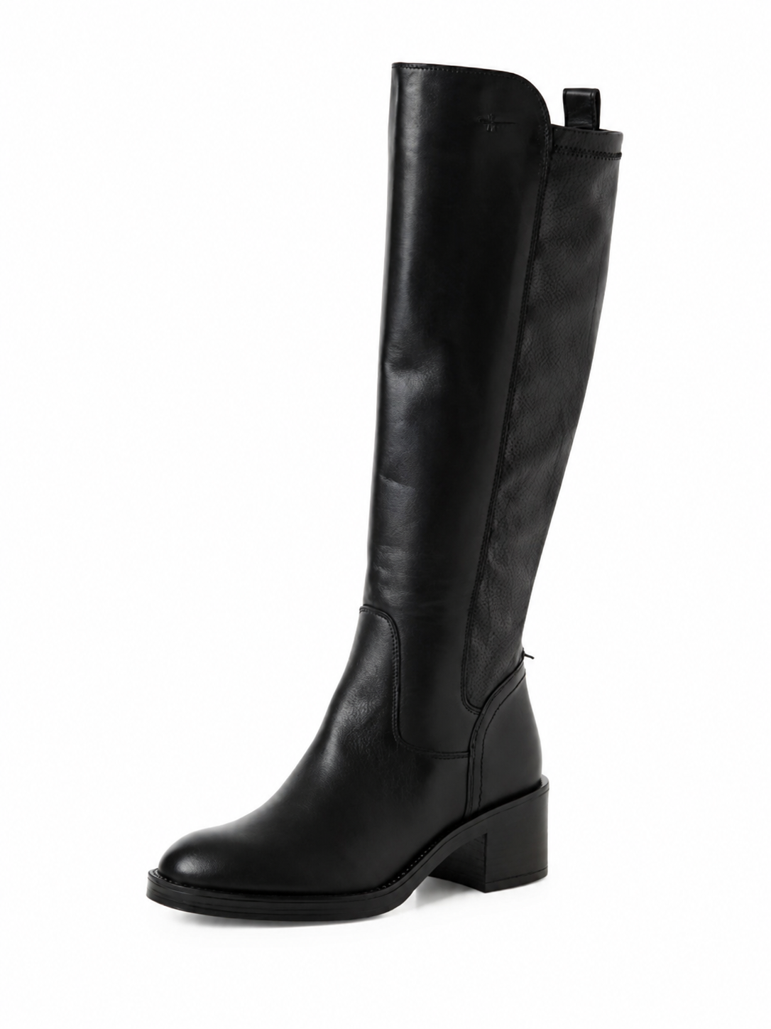 Tamaris - Damen Langschaftstiefel Schwarz aus Leder mit Reißverschluss