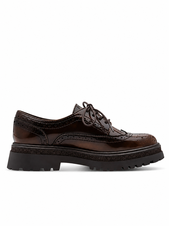 Tamaris - Loafer, Damen Slipper mit Zierschnürung und Profilsohle