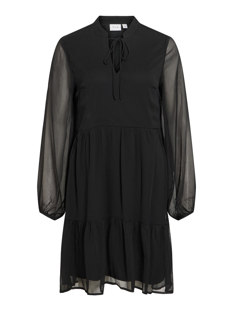 VIFALIA L/S TIE V-NECK DRESS