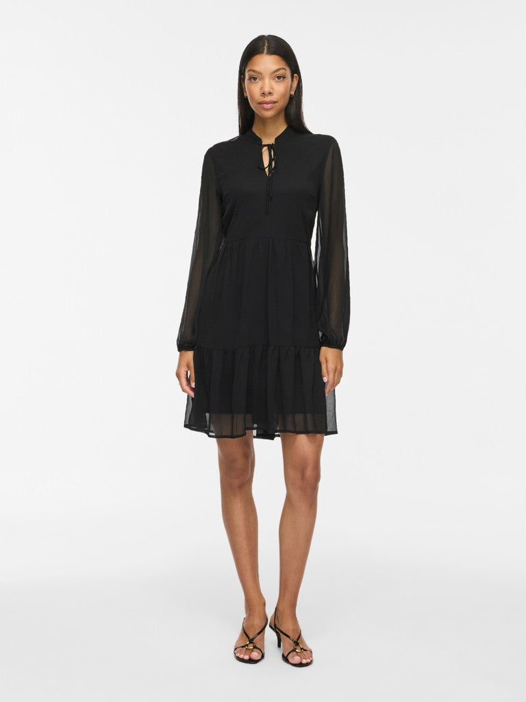 VIFALIA L/S TIE V-NECK DRESS