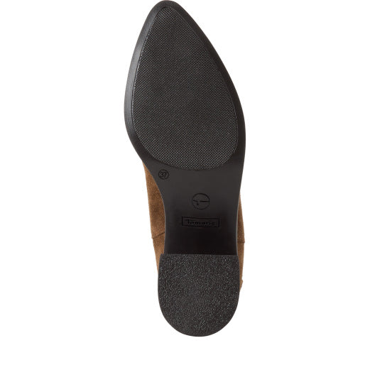 Tamaris - Chelsea-Stiefelette aus Veloursleder mit Blockabsatz