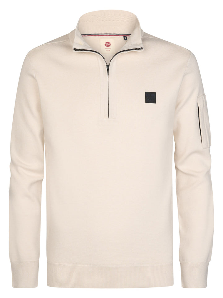 Herren Troyer mit Stehkragen – Feinstrickpullover mit Half-Zip