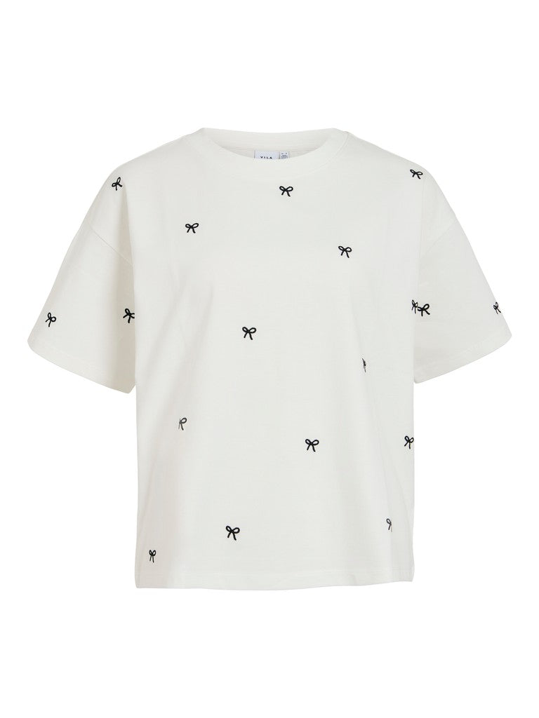 VIMONIE BOW O-NECK S/S T-SHIRT/RN