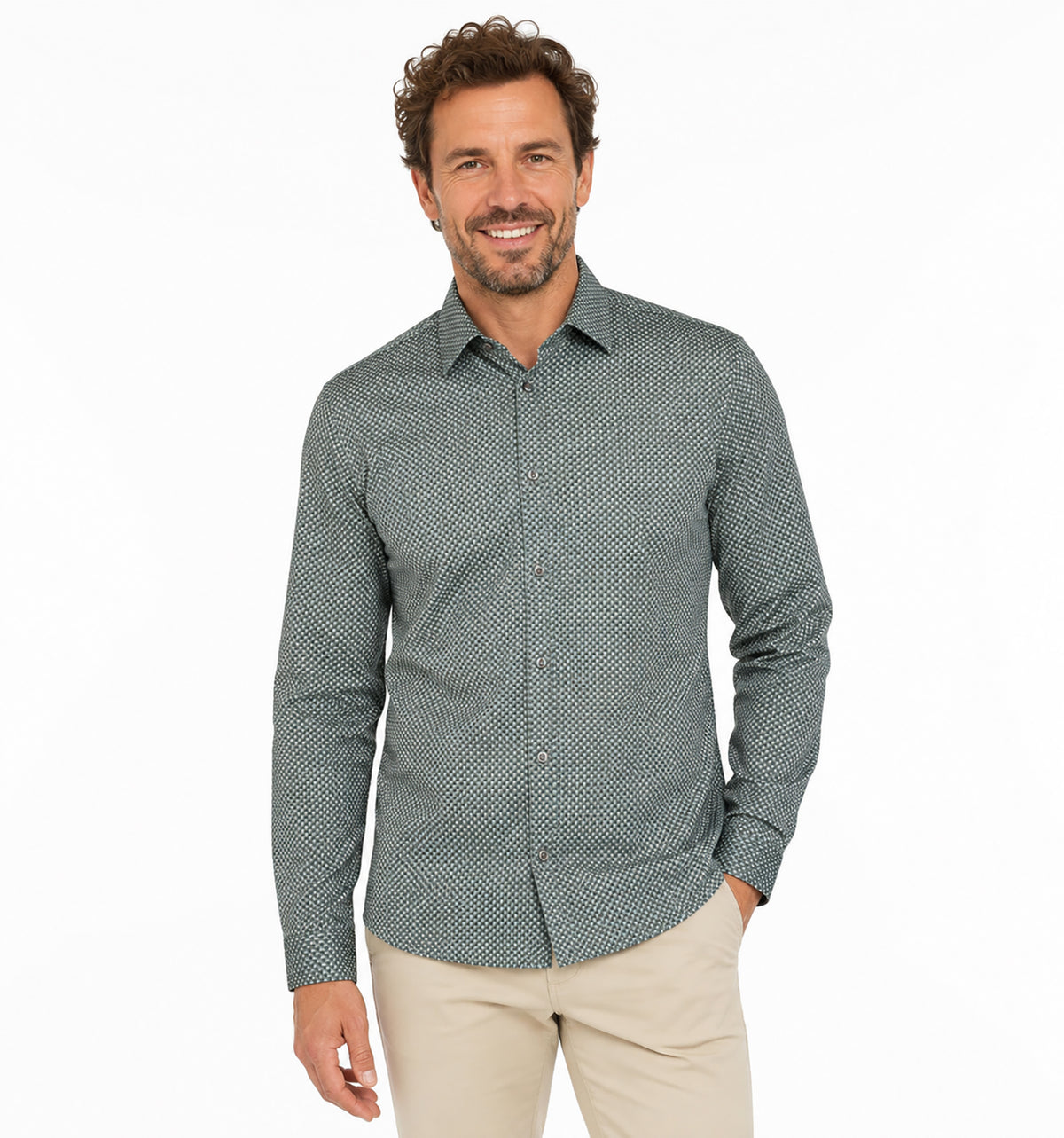 Petrol - Men Shirt Long Sleeve AOP - M-3060-SIL401