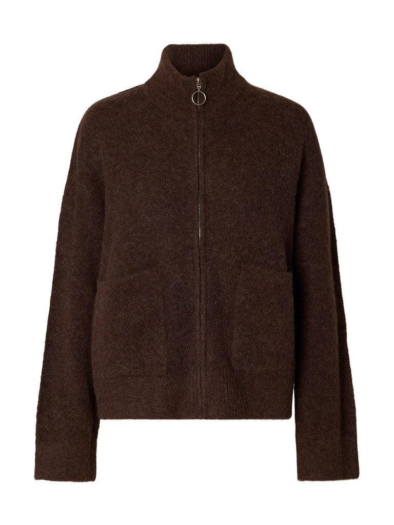 SLWSIA RAS LS KNIT ZIPPER CARDIGAN