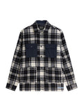 Patchwork relaxed-fit overshirt