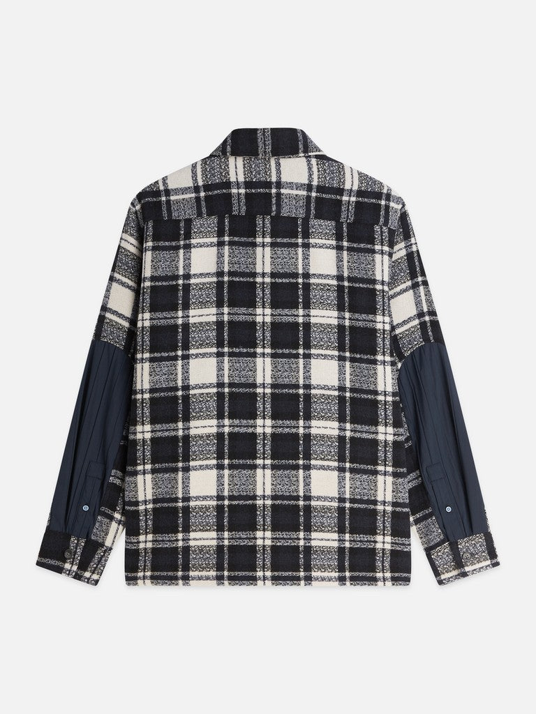 Patchwork relaxed-fit overshirt