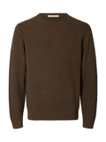 SLMROSS LS KNIT STRUCTURE CREW NECK