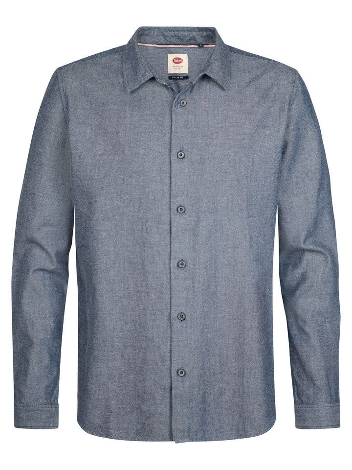 Petrol - Men Shirt Long Sleeve Uni - M-3060-SIL40