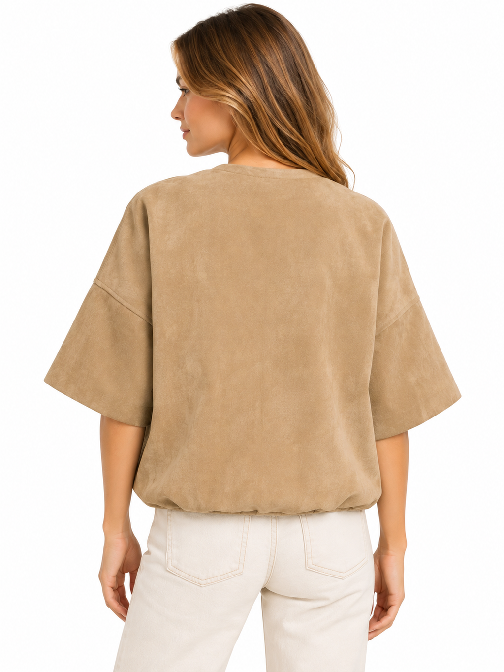 Jacke aus Velourslederimitat
