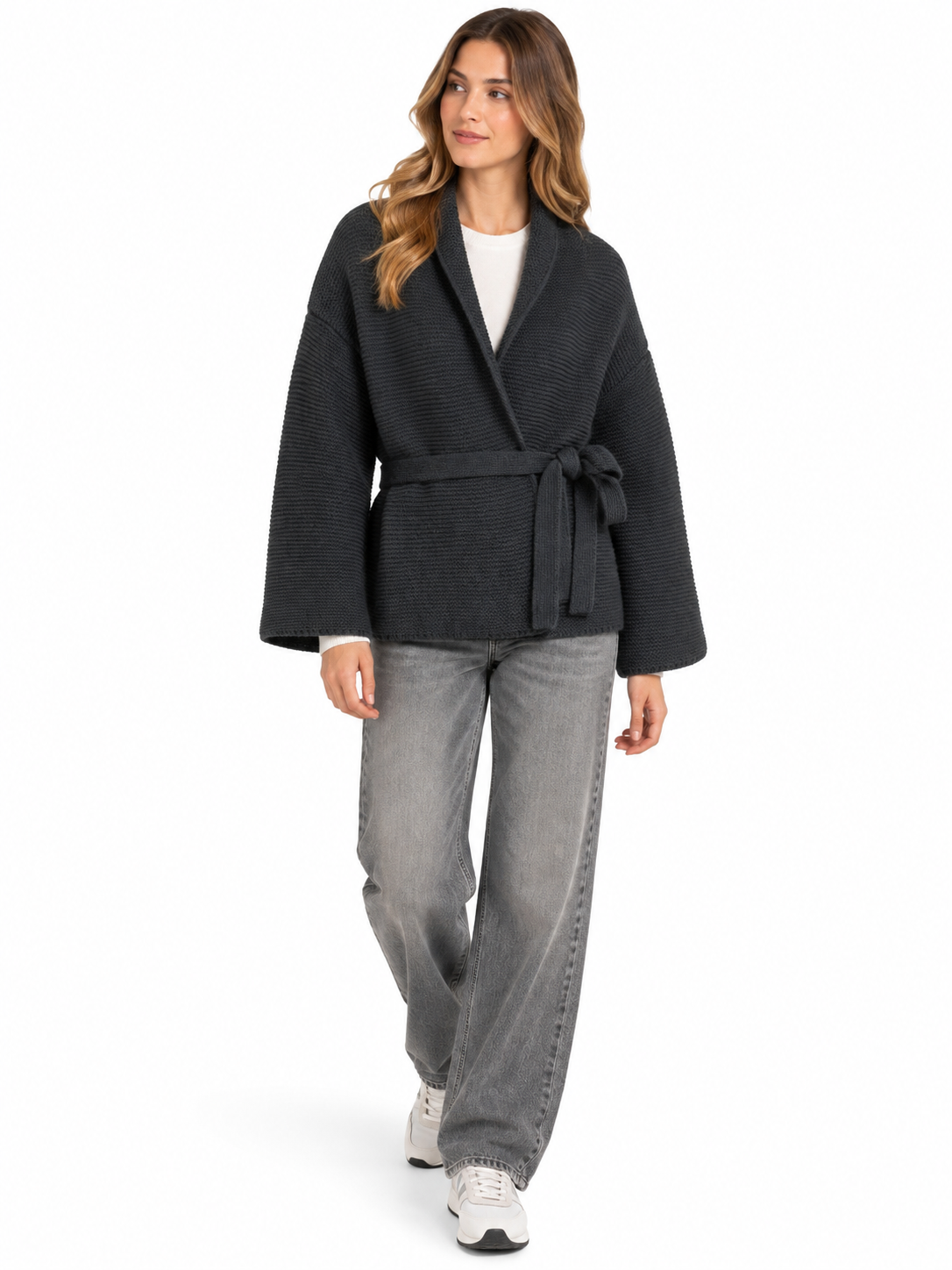Yaya - Strick-Cardigan in Wickeloptik - 4401-010177-609