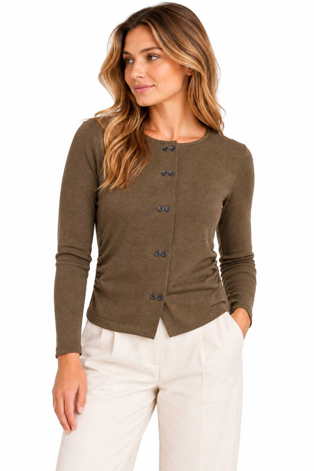 Yaya - Jersey-Strickjacke mit doppelt - 4401-019166-608