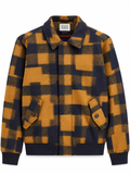 Checked wool-blend bomber jacket