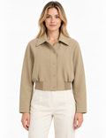 Kurze Jacke mit geripptem Saum