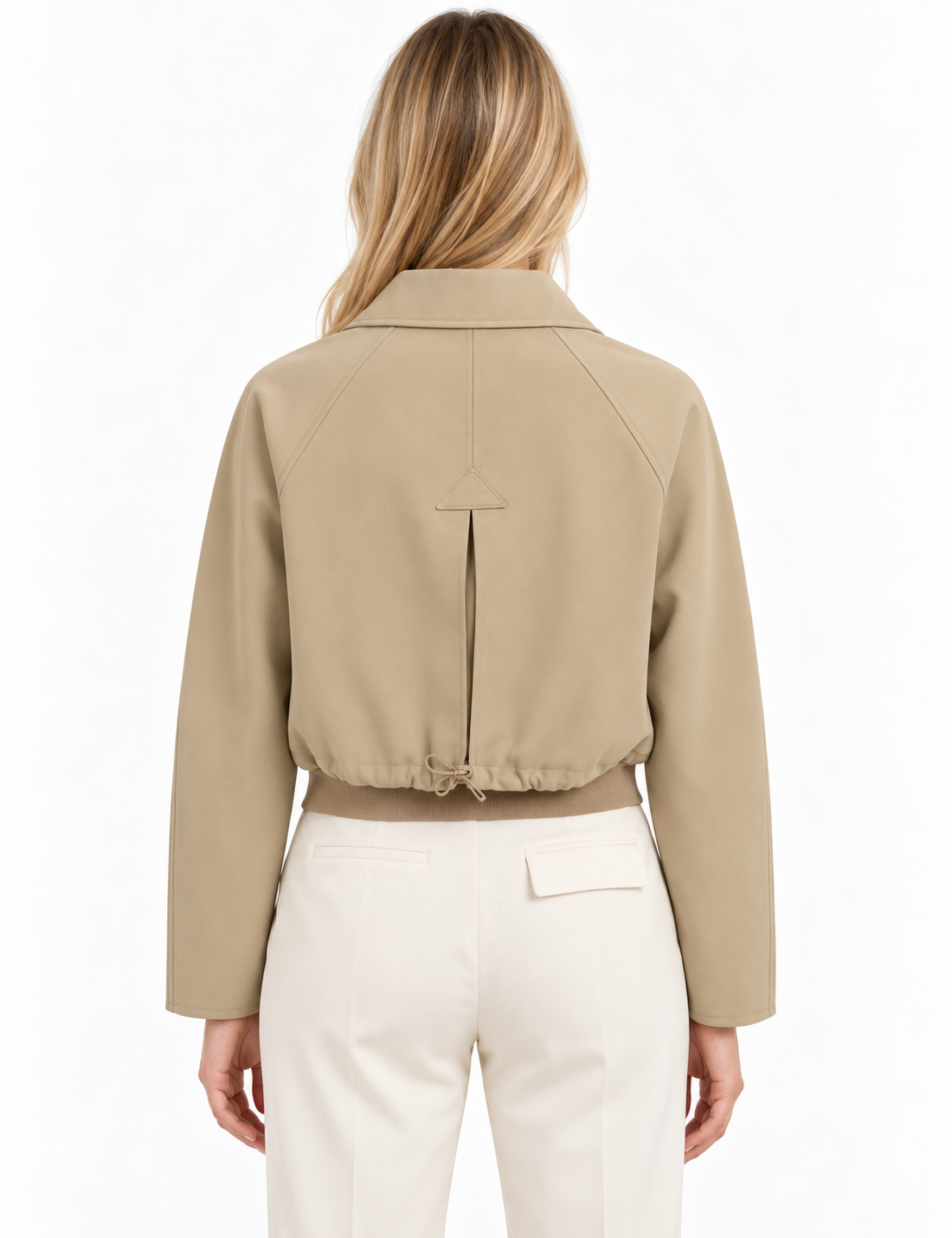 Kurze Jacke mit geripptem Saum