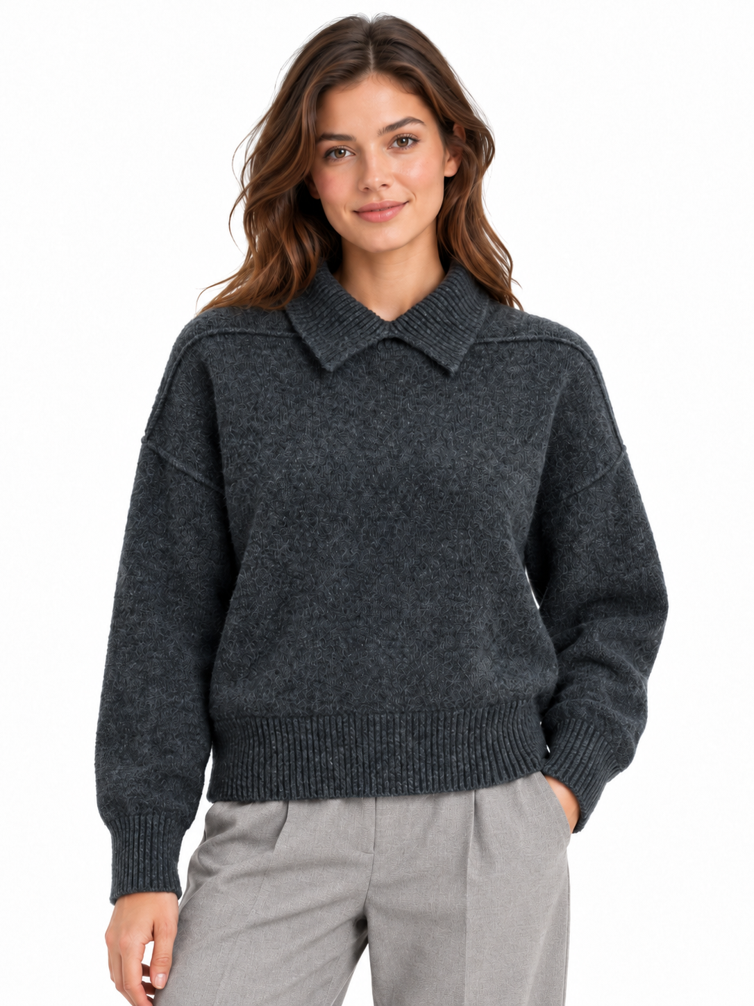 Pullover mit Polokragen