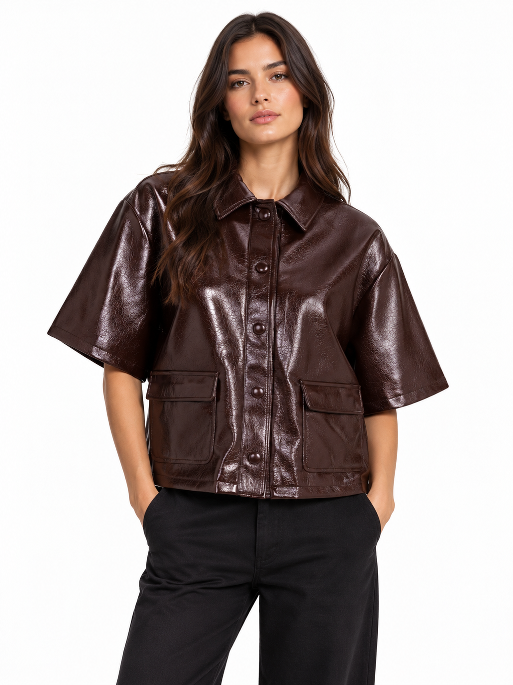 Jacke aus Lederimitat