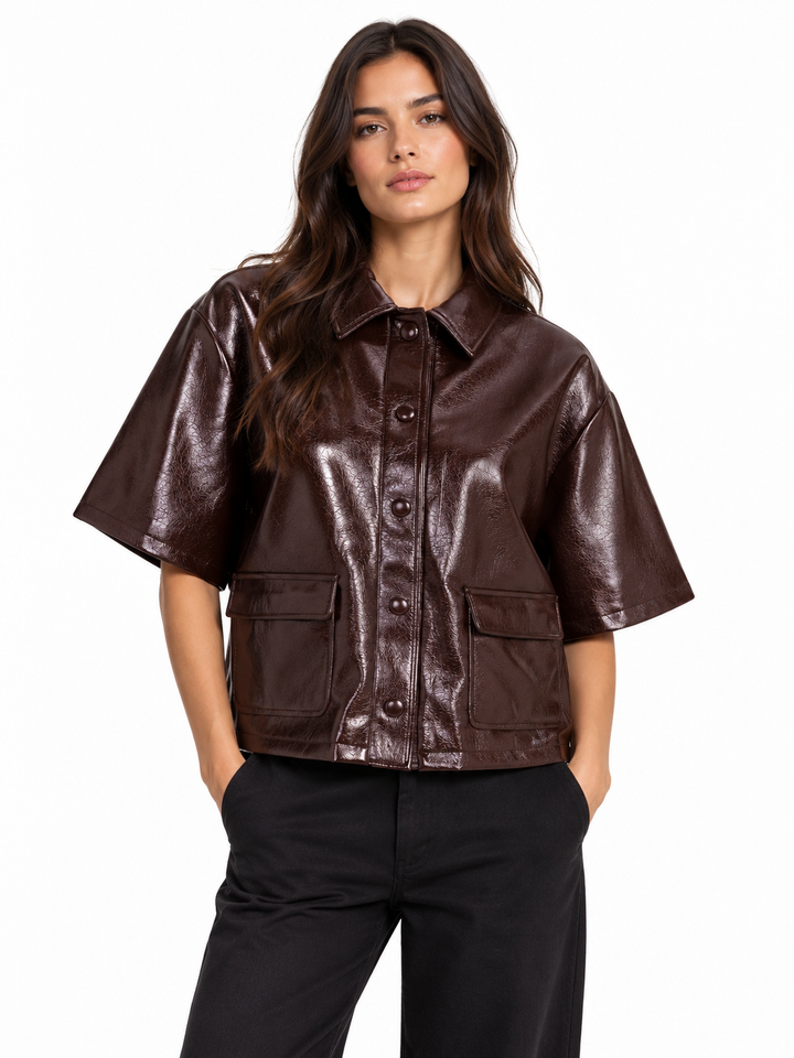 Jacke aus Lederimitat