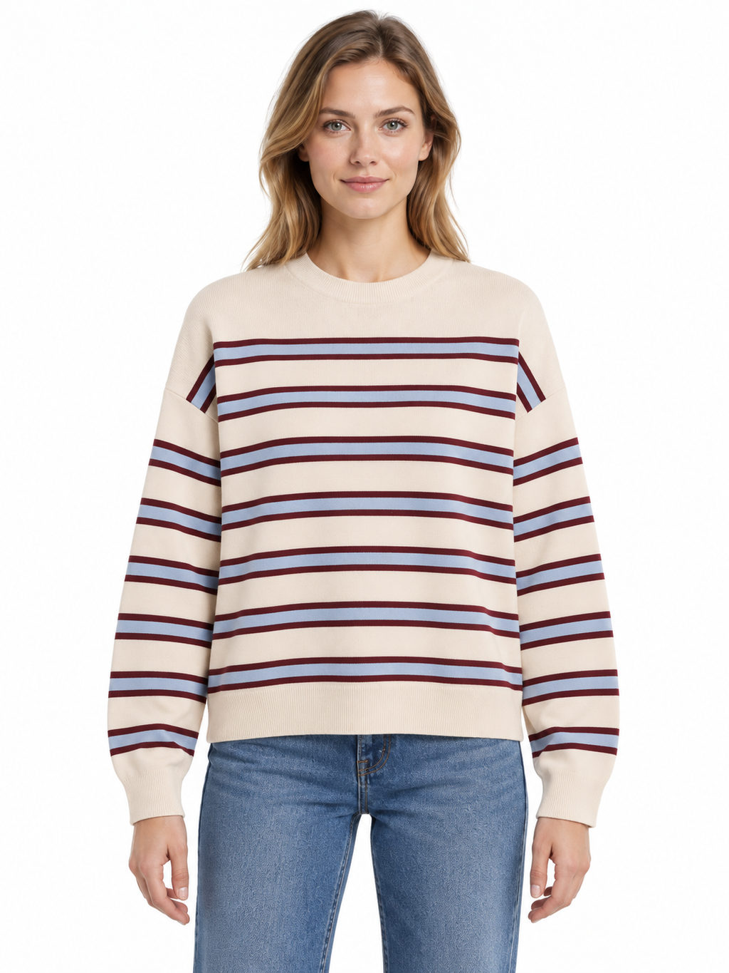 MERINAA STRIPED KNIT SWEATER