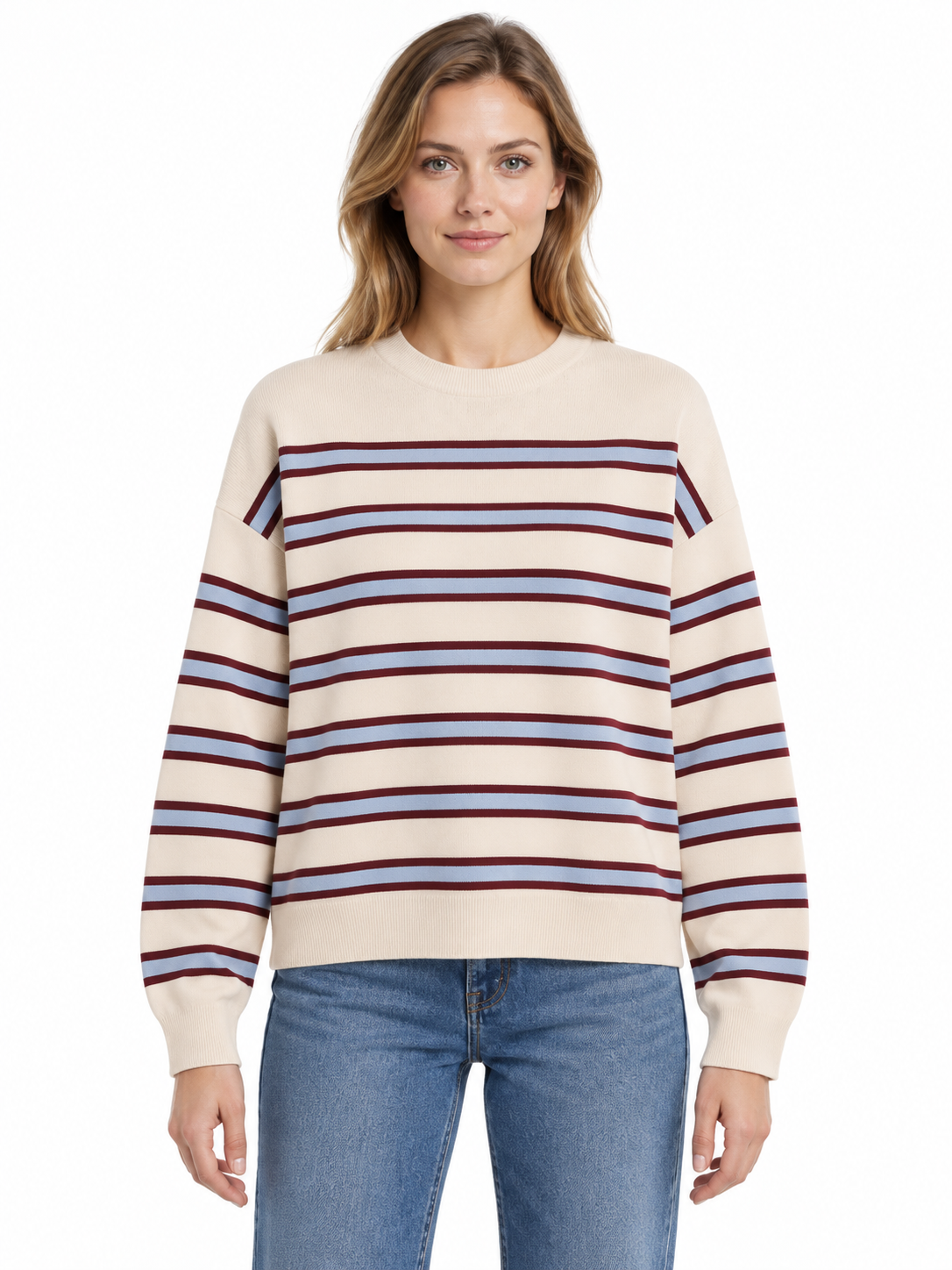 MERINAA STRIPED KNIT SWEATER