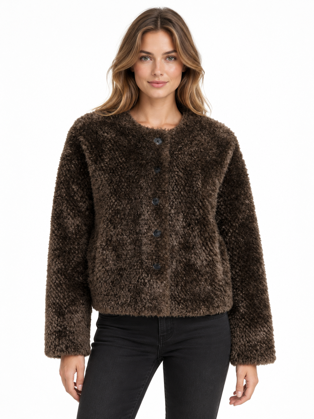 Kurze Jacke aus Fellimitat