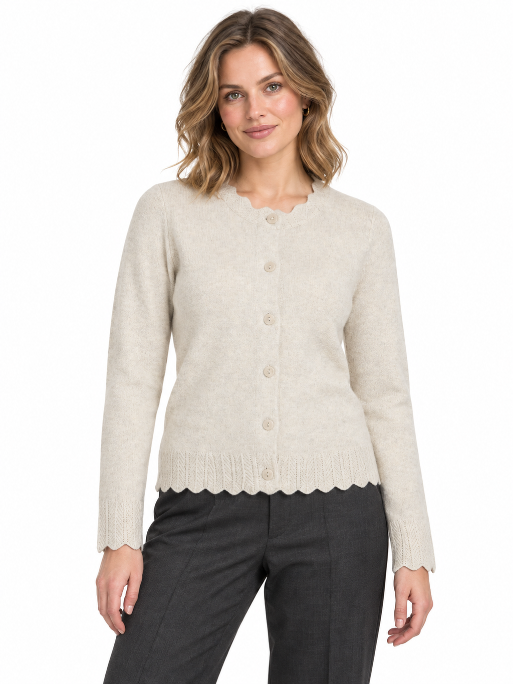 VINIKOLINA L/S O-NECK KNIT CARDIGAN