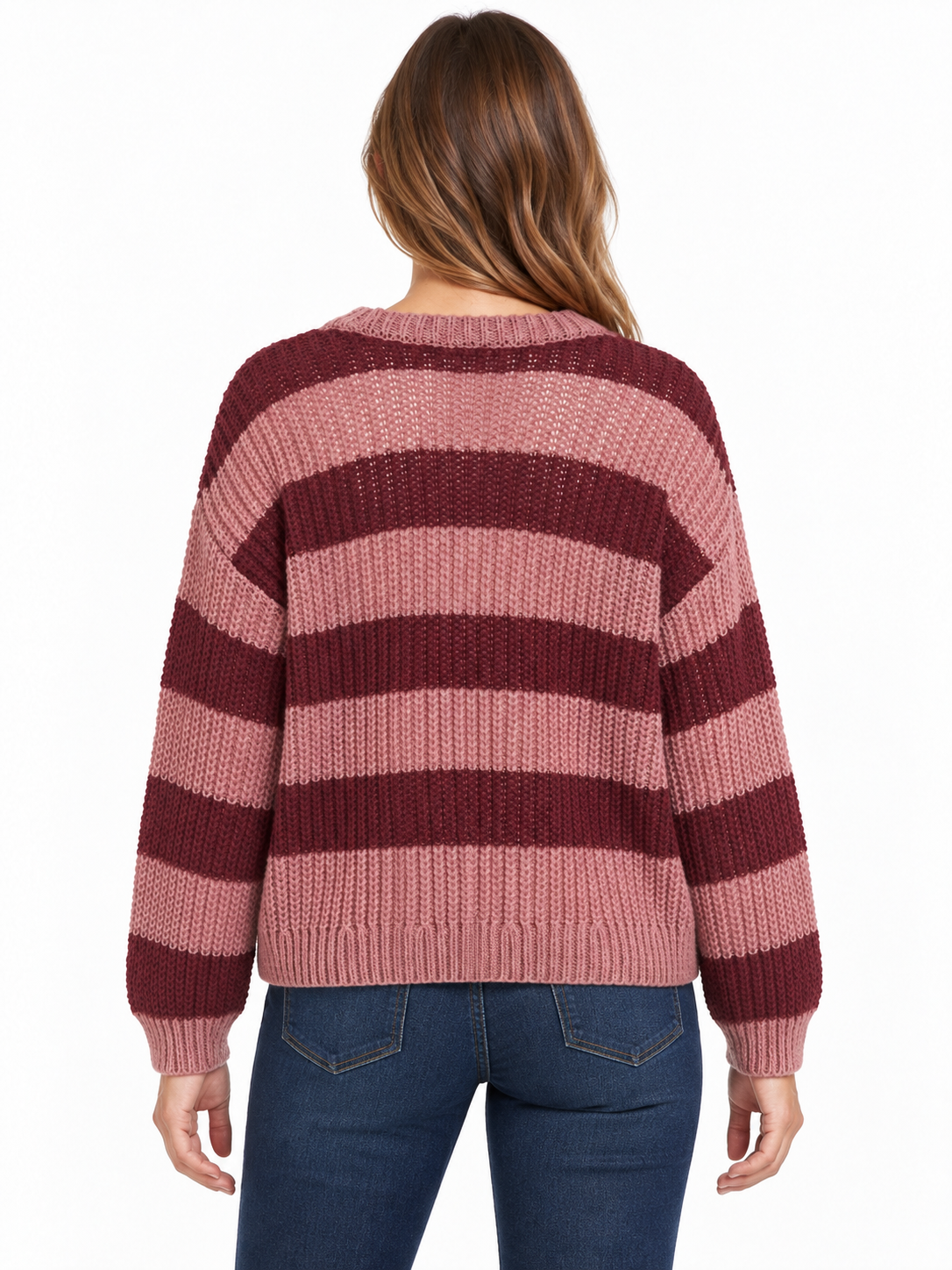VIOMI O-NECK L/S STRIPE KNIT TOP/RR