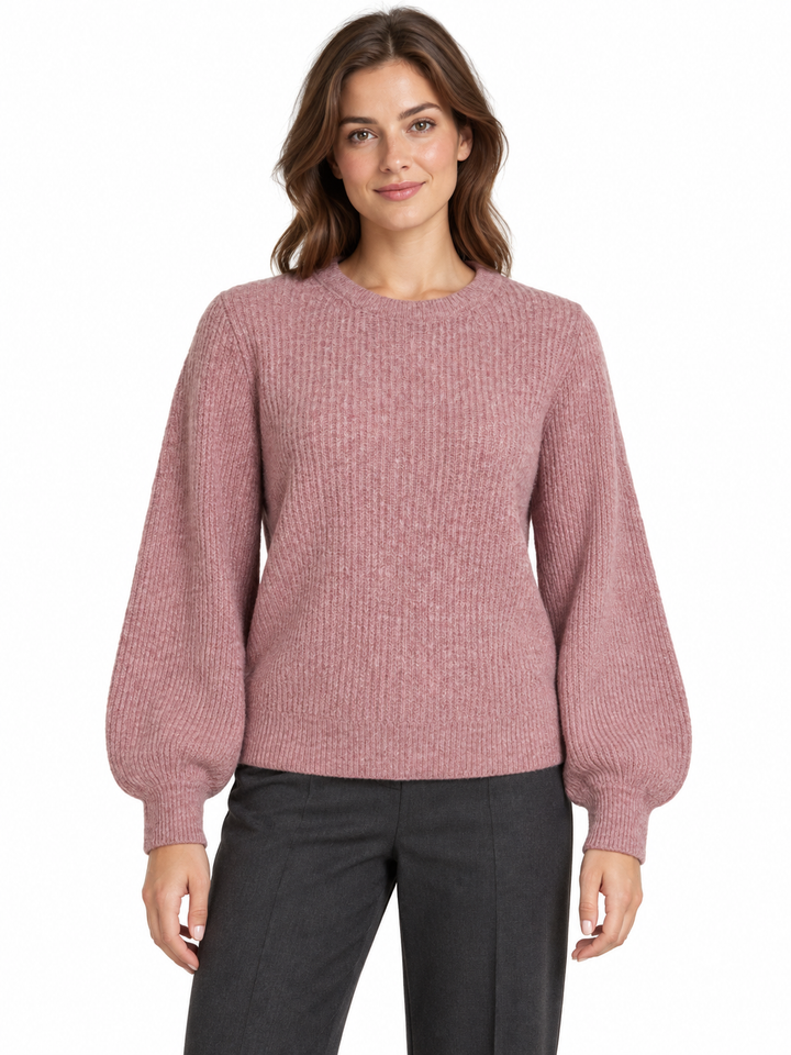 VIKACHEL O-NECK L/S KNIT TOP/VOL