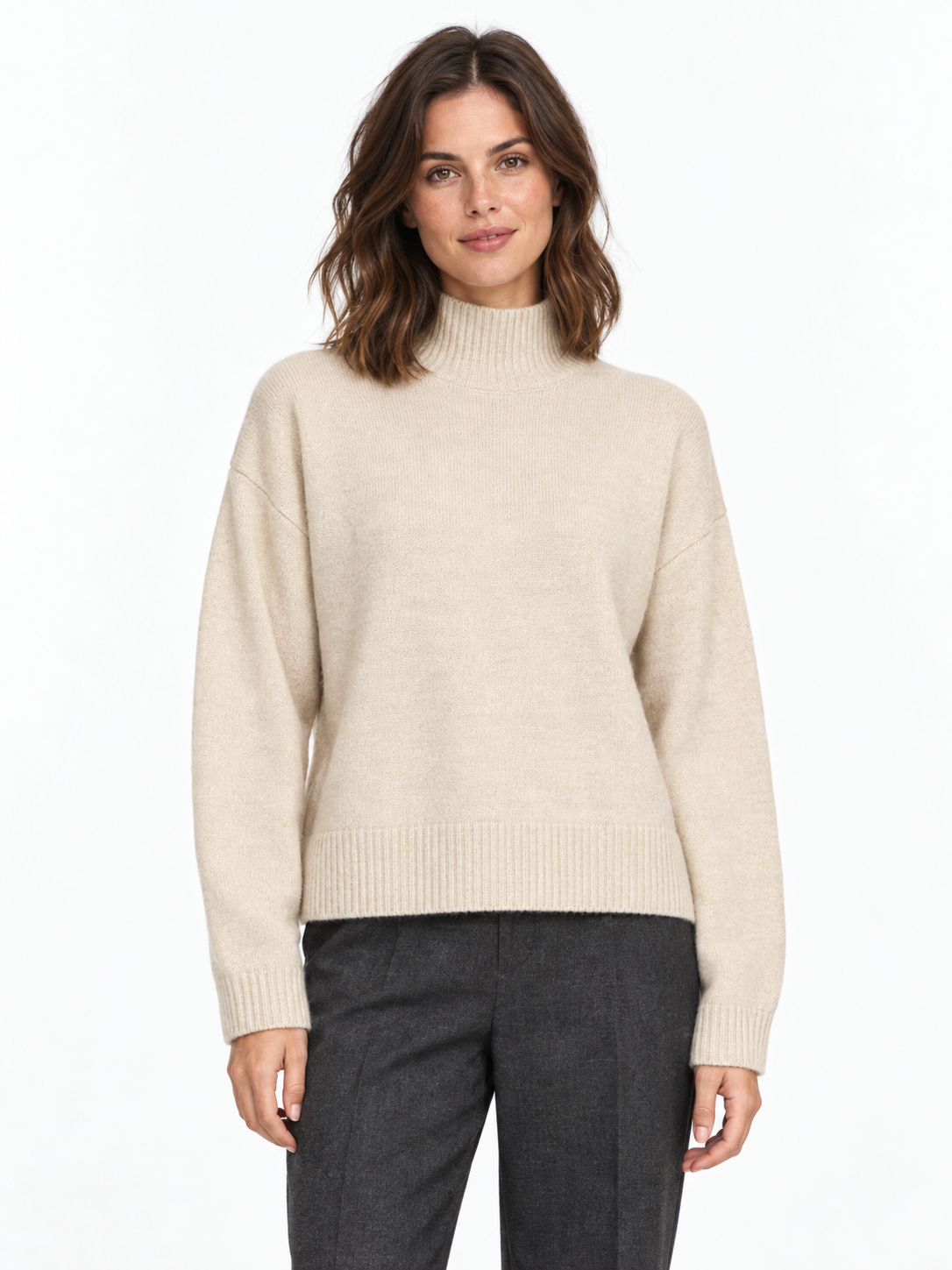 VISIA L/S HIGH NECK KNIT PULLOVER-N