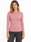 VIBABIA FLOWER O-NECK L/S TOP/LC