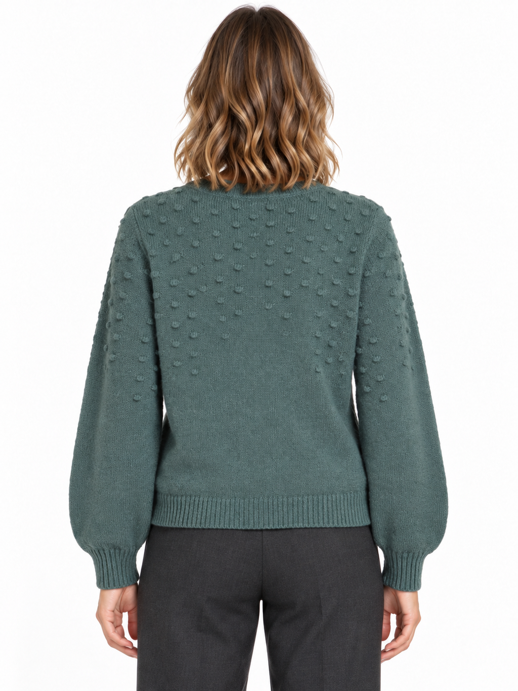 VITULI O-NECK L/S DOT KNIT TOP-NOOS