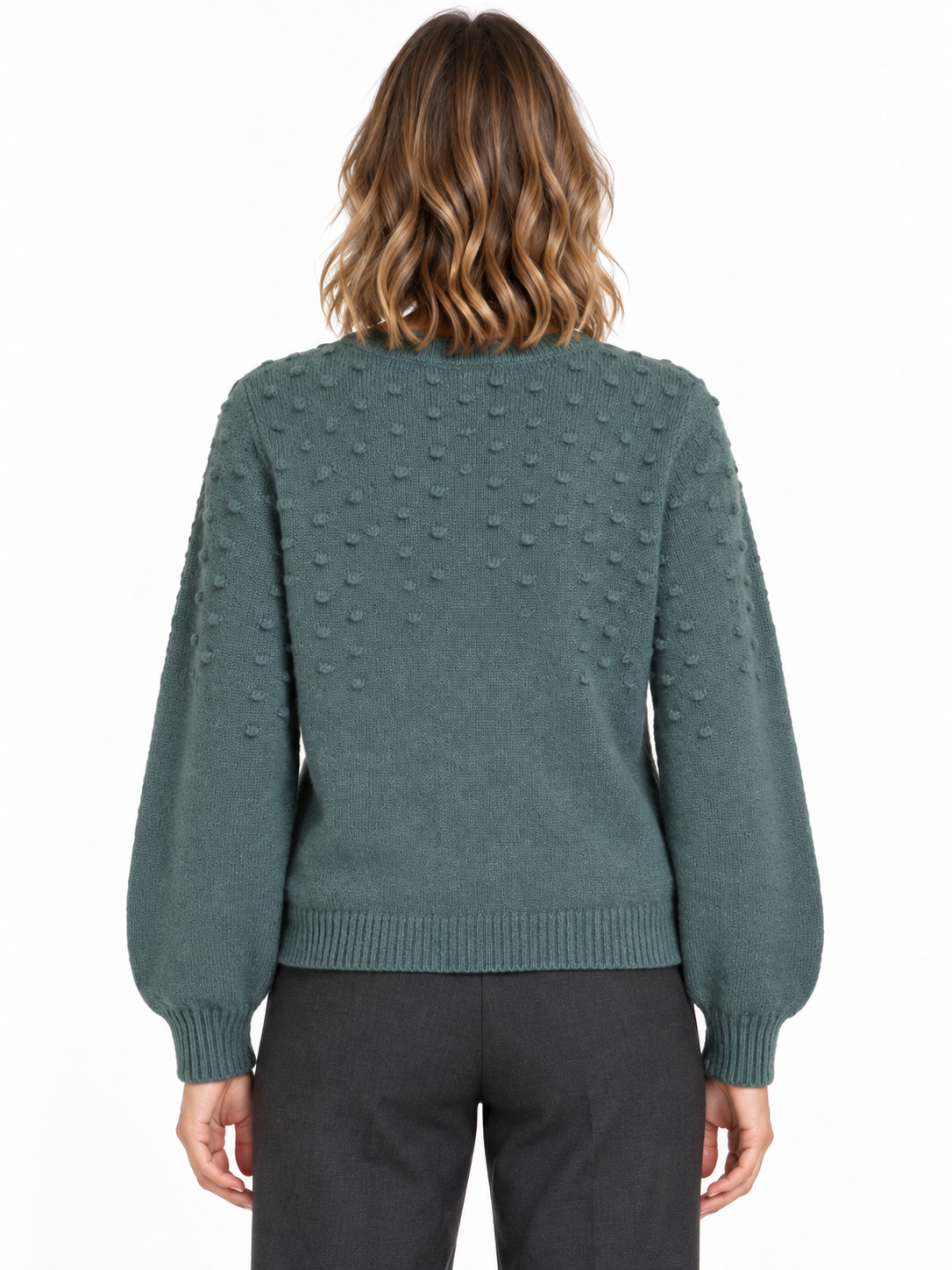 VITULI O-NECK L/S DOT KNIT TOP-NOOS
