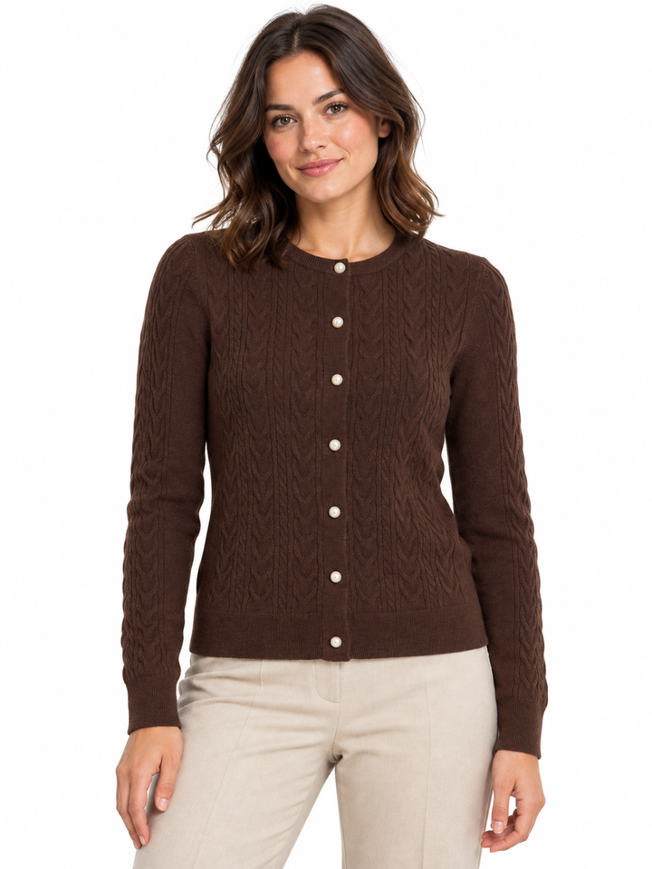 VIKERRY CABLE L/S KNIT CARDIGAN-NOO