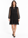 VIFALIA L/S TIE V-NECK DRESS