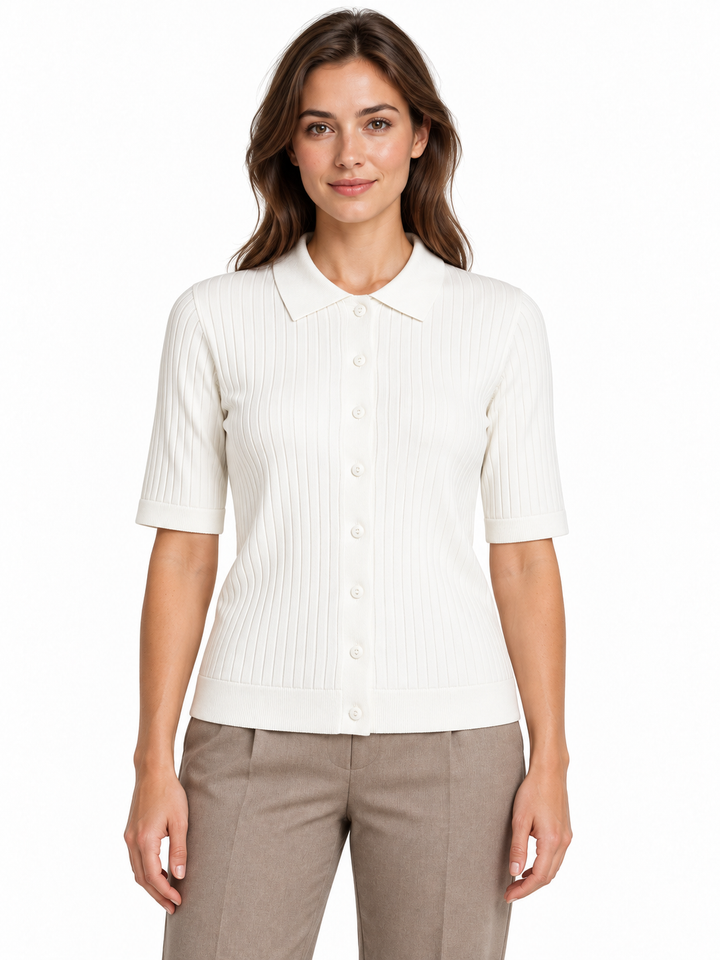 VISALU 2/4 POLO KNIT TOP/RC
