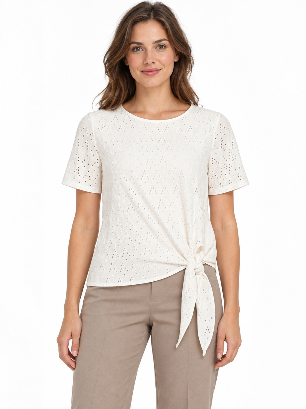 VIMARLEA V-NECK S/L FLOUNCE KNIT TO