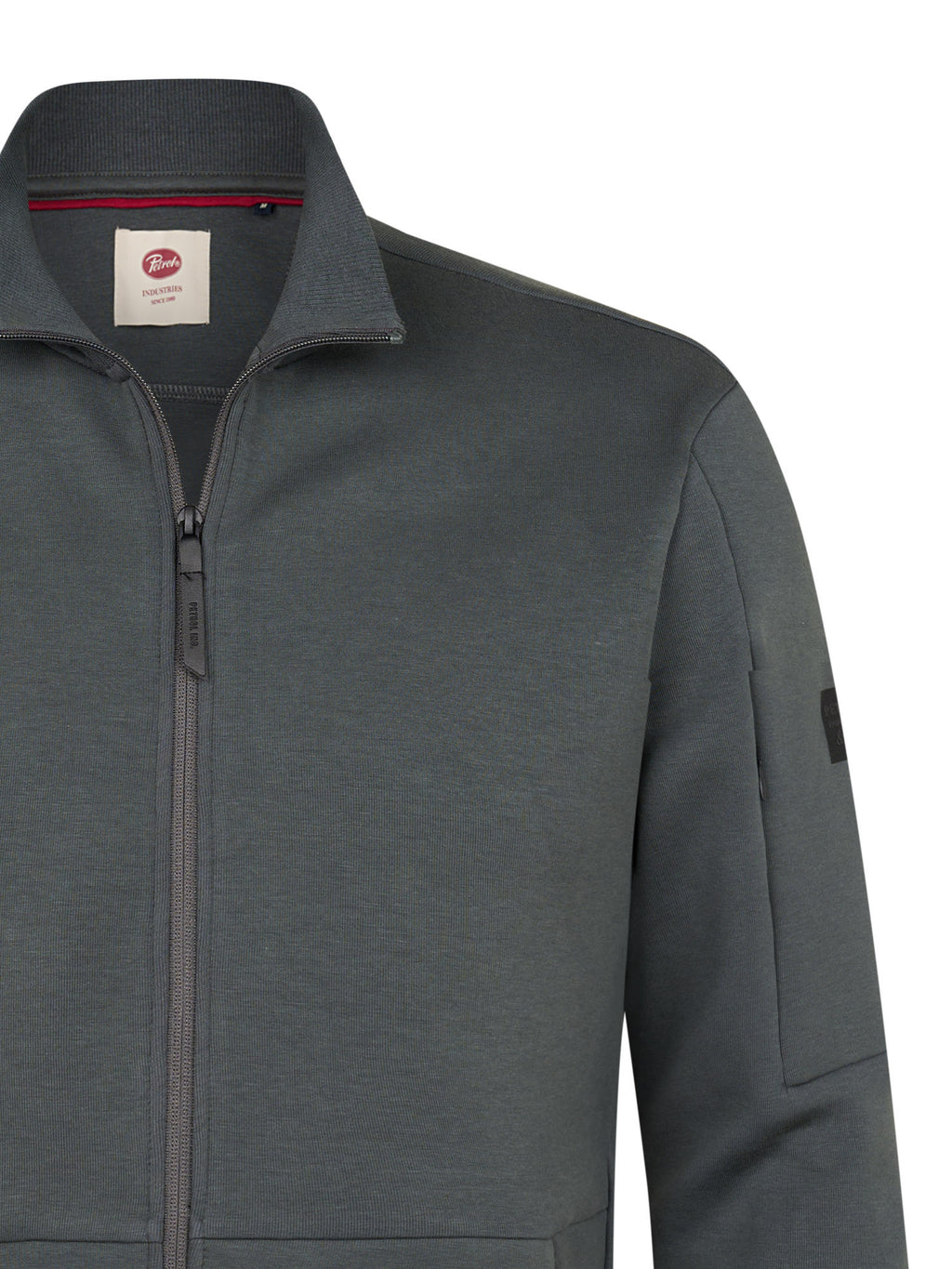 Sweatjacke mit Stehkragen und Reißverschluss