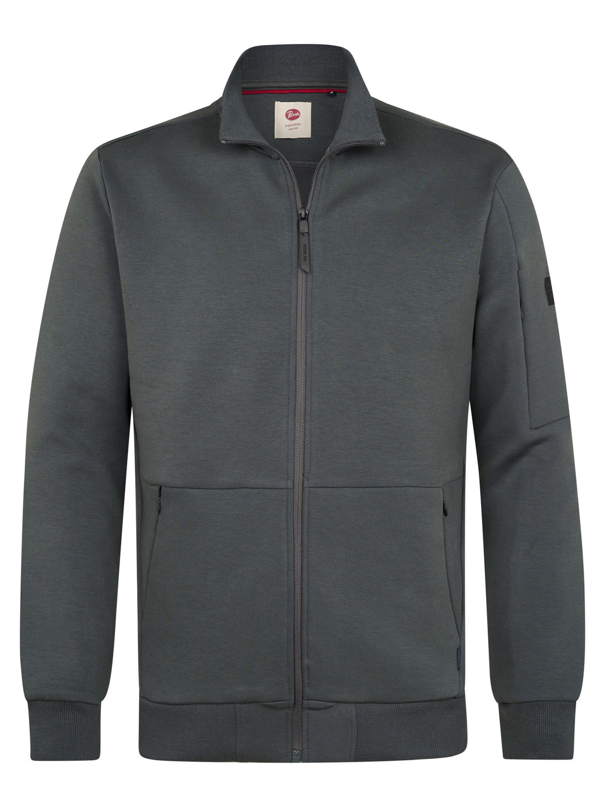 Sweatjacke mit Stehkragen und Reißverschluss