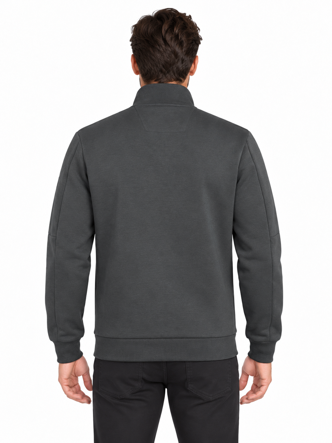 Sweatjacke mit Stehkragen und Reißverschluss