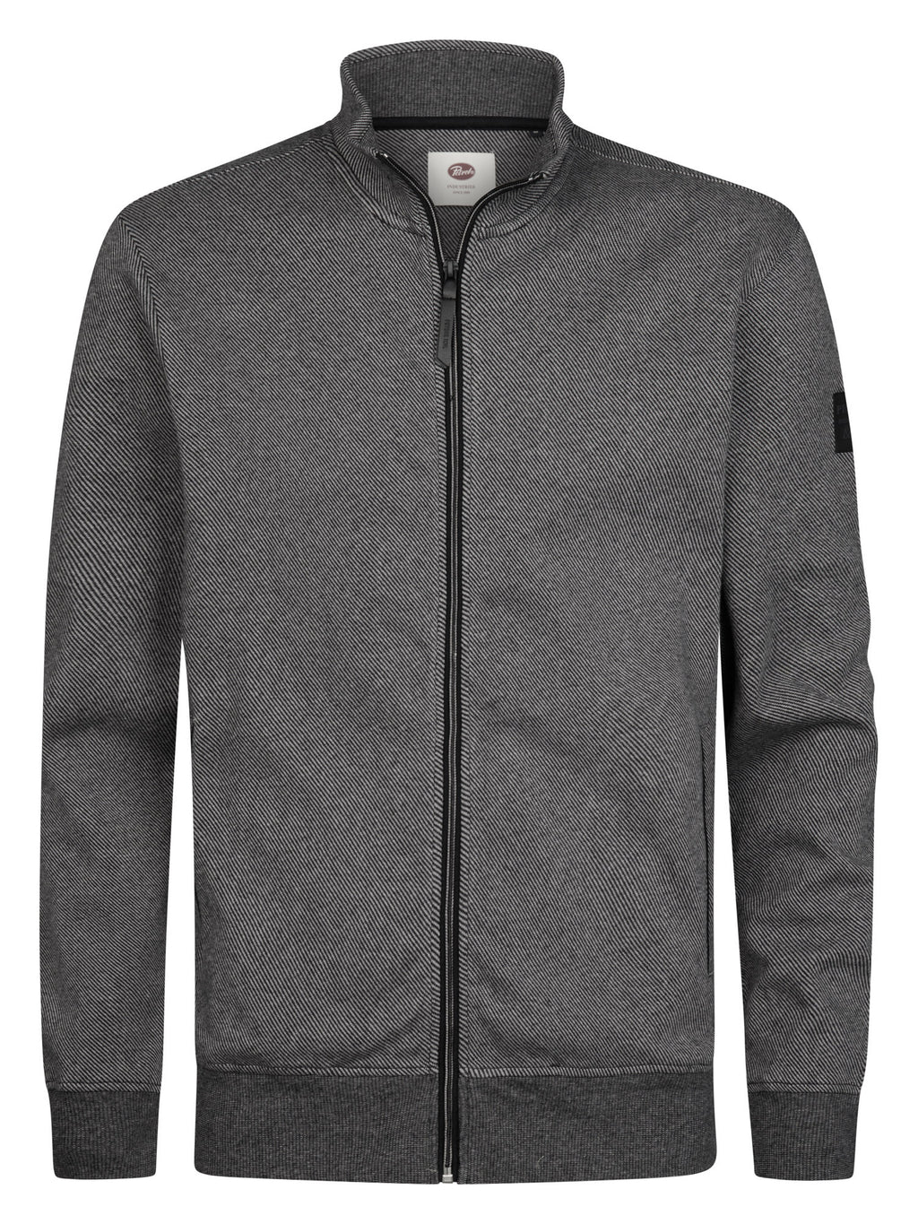 Sweatjacke mit Stehkragen und Reißverschluss