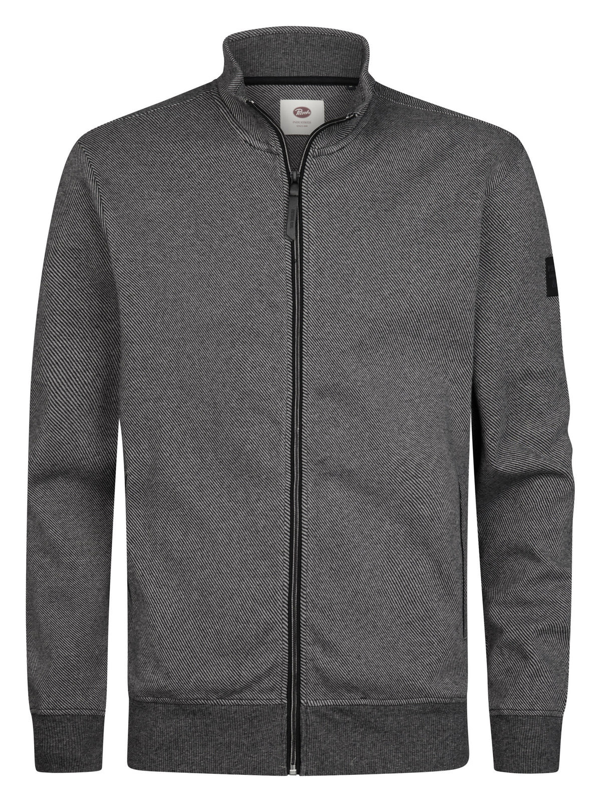 Sweatjacke mit Stehkragen und Reißverschluss