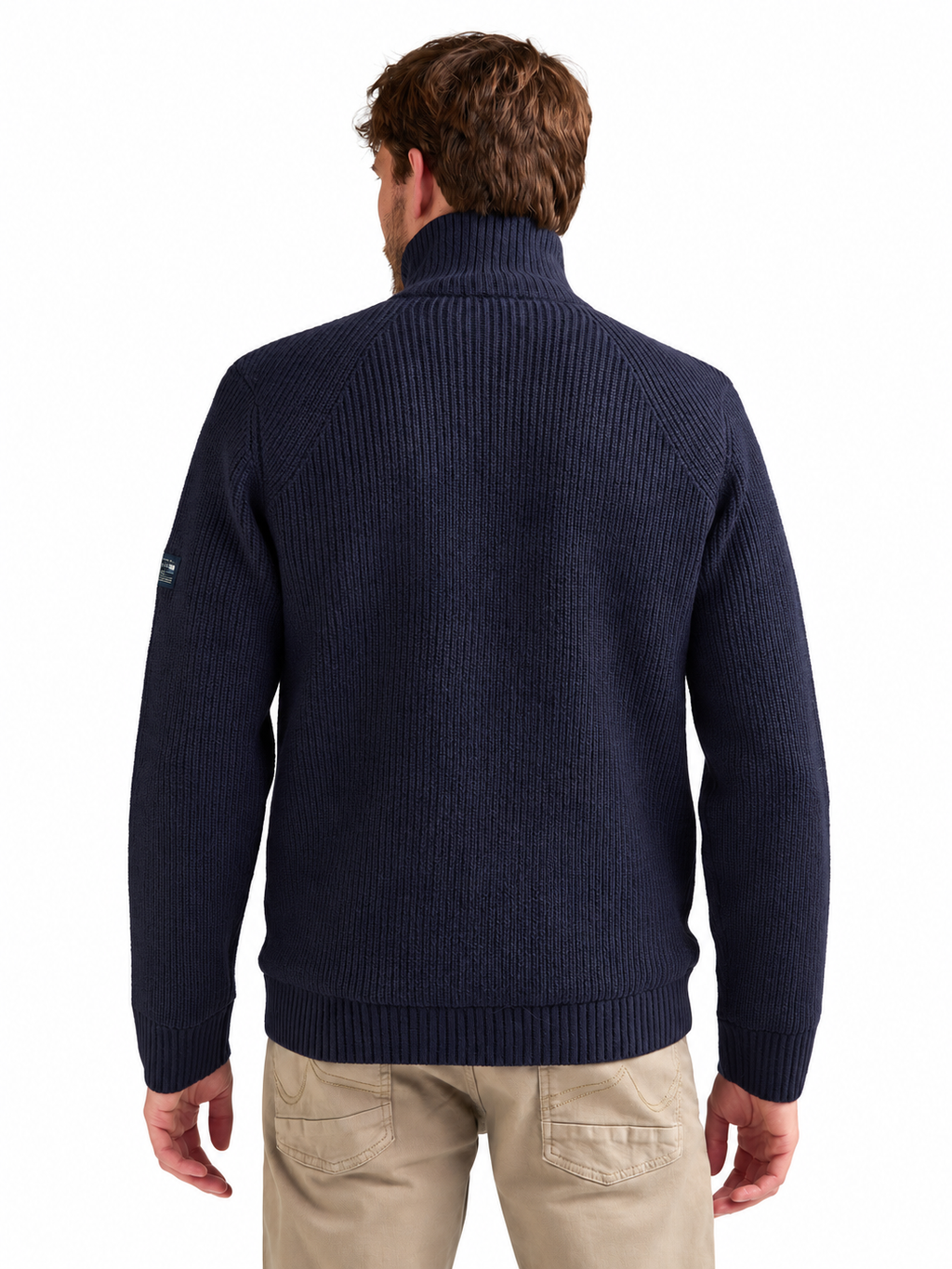 Strickjacke mit Stehkragen und Reißverschluss