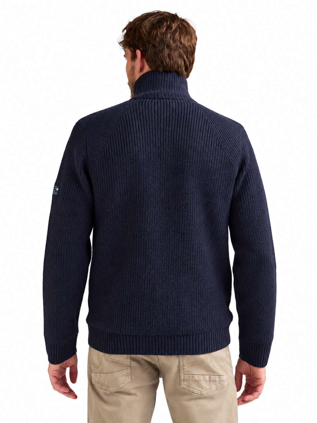 Strickjacke mit Stehkragen und Reißverschluss
