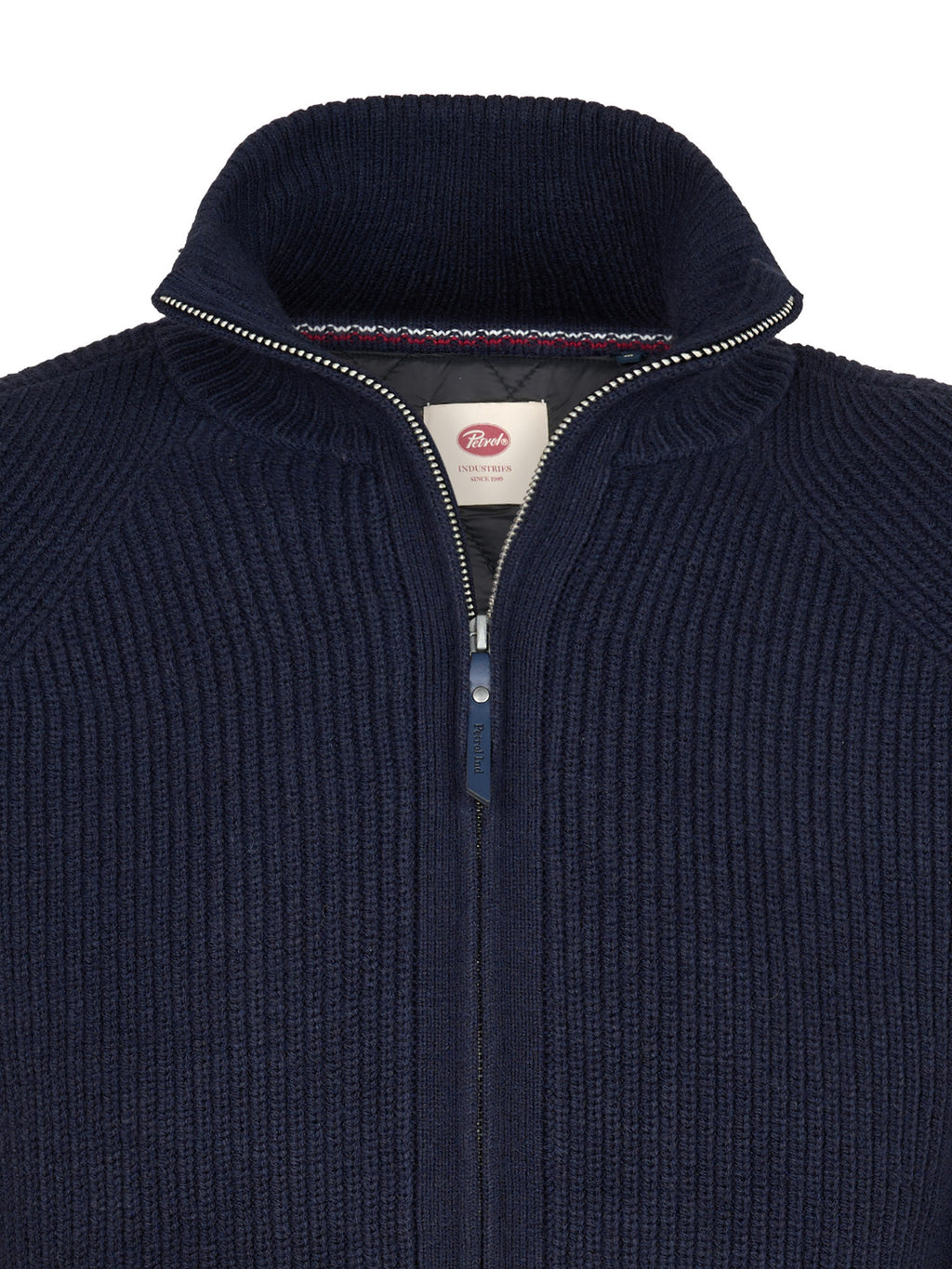 Strickjacke mit Stehkragen und Reißverschluss