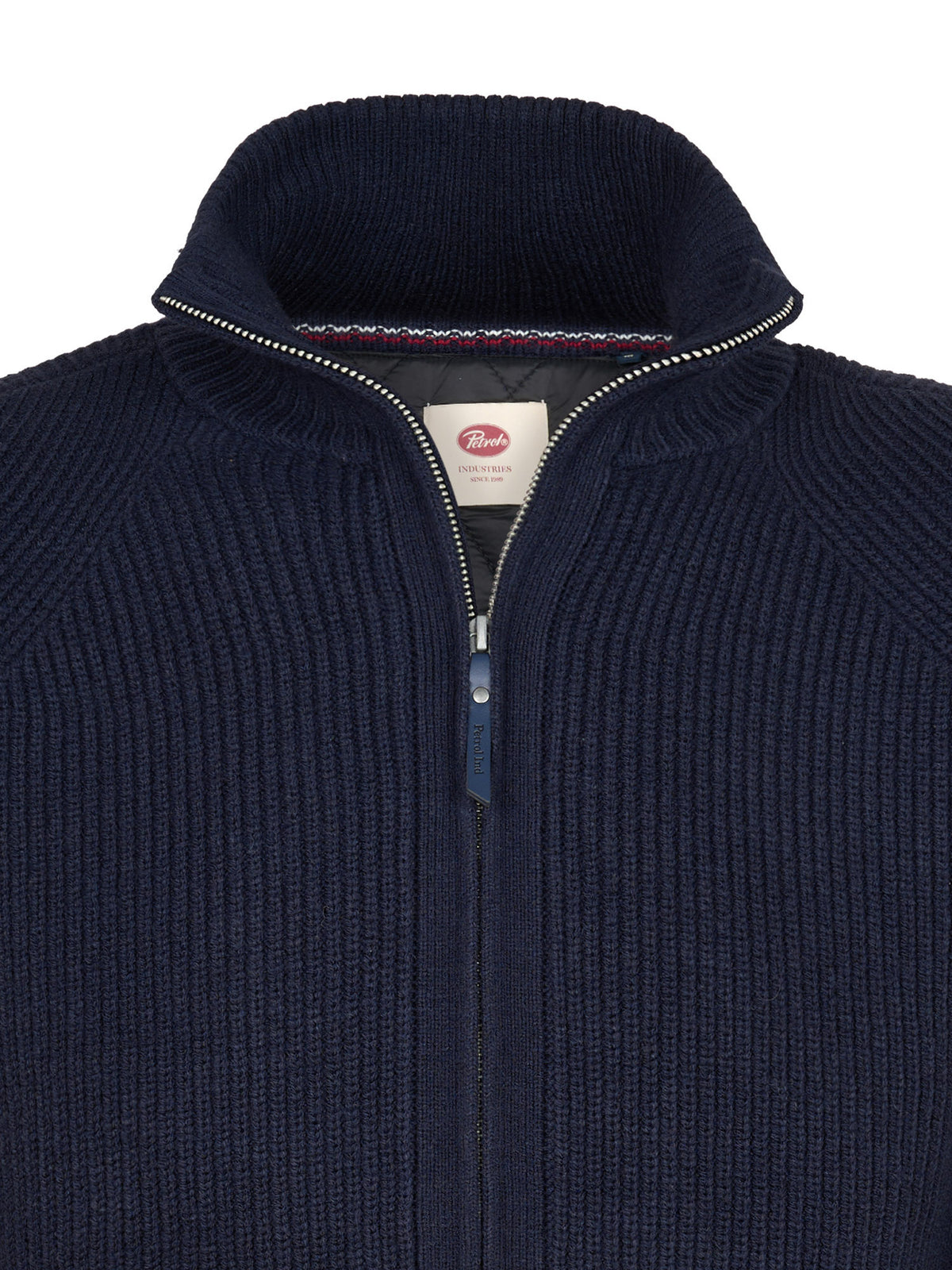 Strickjacke mit Stehkragen und Reißverschluss